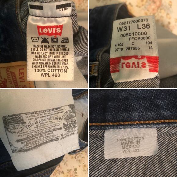 Vintage Y2k Levi's 501 501XX Blue Classic Straight Button Fly Denim Jeans 31x36 - Picture 11 of 13